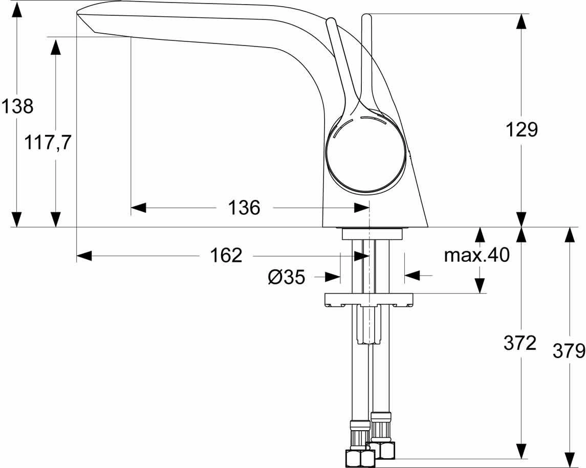 Baterie lavoar Ideal Standard Melange A4287AA