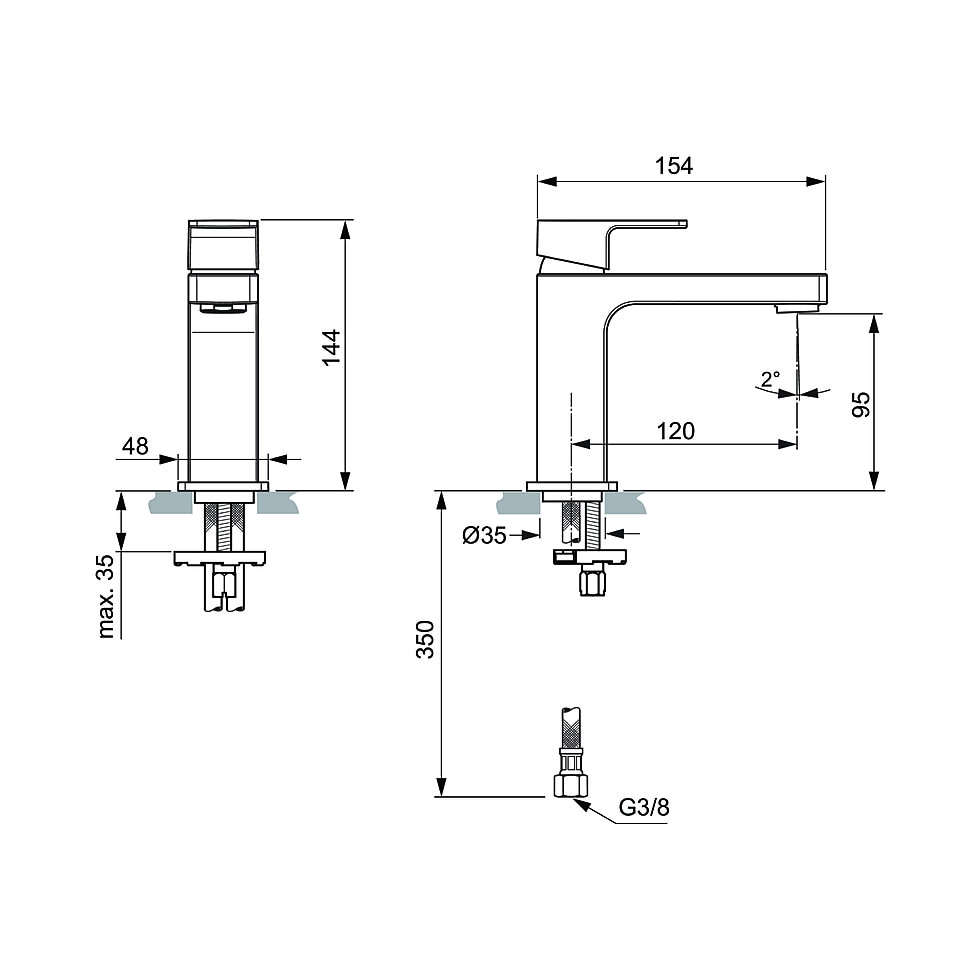 Baterie lavoar Ideal Standard Edge S A7103AA