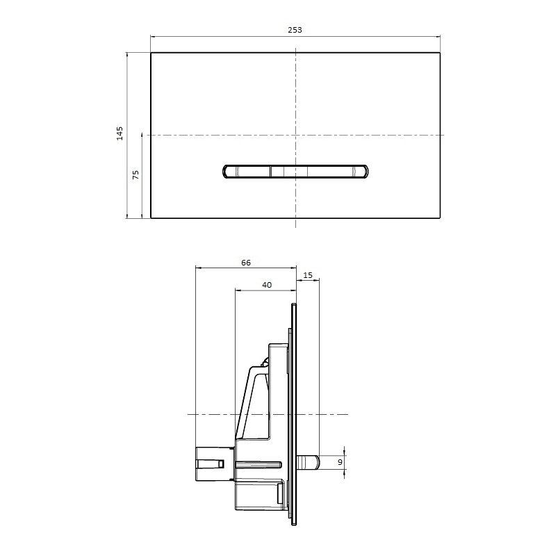 Clapeta actionare Villeroy&Boch ViConnect 300S Negru Mat 922169 AN — 2