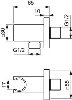 Шланговое подключение с держателем 1/2 Ideal Standard IdealRain BC771AA