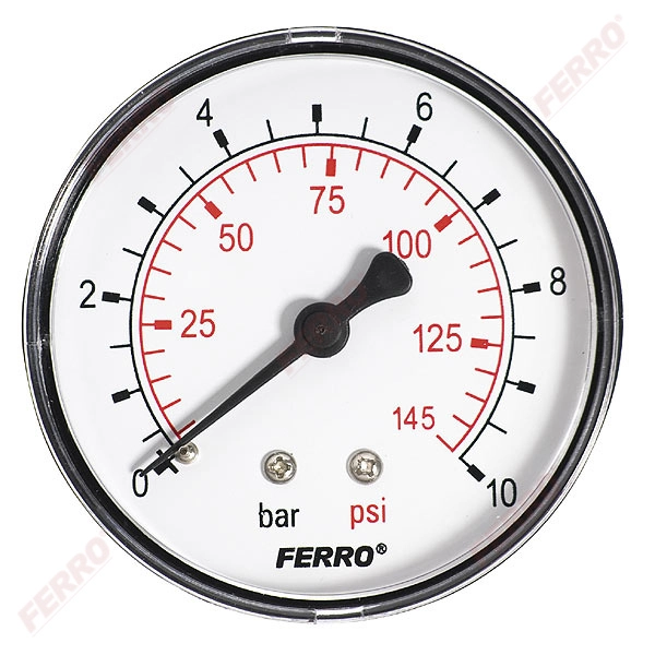 Манометр аксиальный 63mm* 1/4" 0-10 bar Ferro M6310A