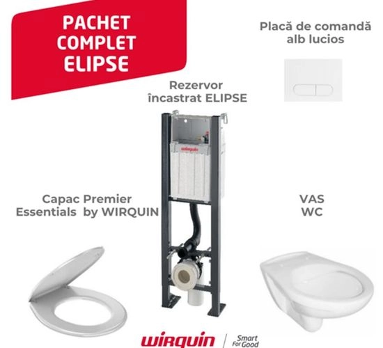 Набор 3в1 Крышка унитаза Wirquin Lineo+клапан+унитаз WQ Sunrise  55950003