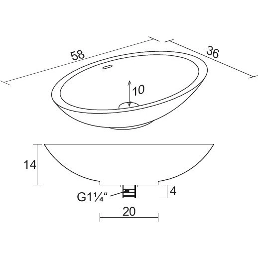 Раковина Solid Surface Riho Avella Oval 58х36 — 5