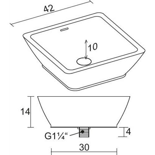Lavoar pe blat Solid Surface Riho Avella Square 42x42 — 4