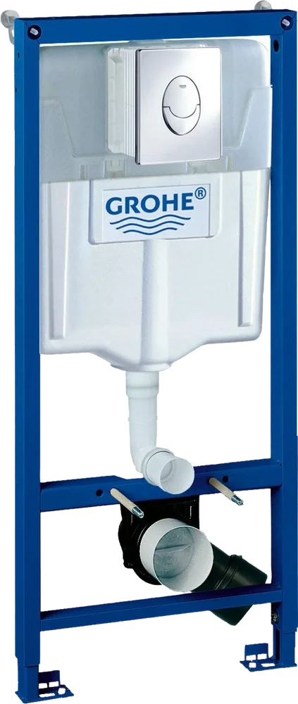Инсталляция для подвесного унитаза Grohe + хромированная кнопка