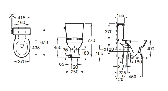 Vas WC stativ ROCA Carmen Rimles A3420A70000
