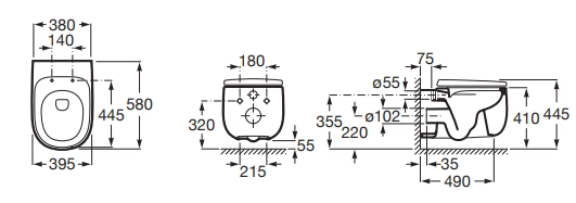 Vas WC suspendat ROCA Beyond Rimless A3460B7000