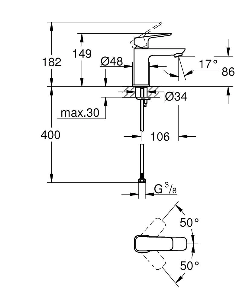 Смеситель для раковины Grohe Cubeo Lavoar S 1016990000