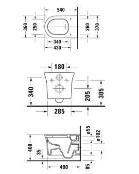 Vas WC suspendat Duravit White Tulip 2576092000