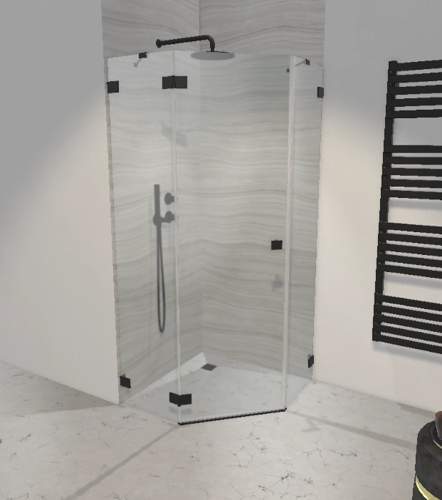 Cabina dus Radaway Essenza Pro Black PTJ 90x90 h=200 Stânga — 2