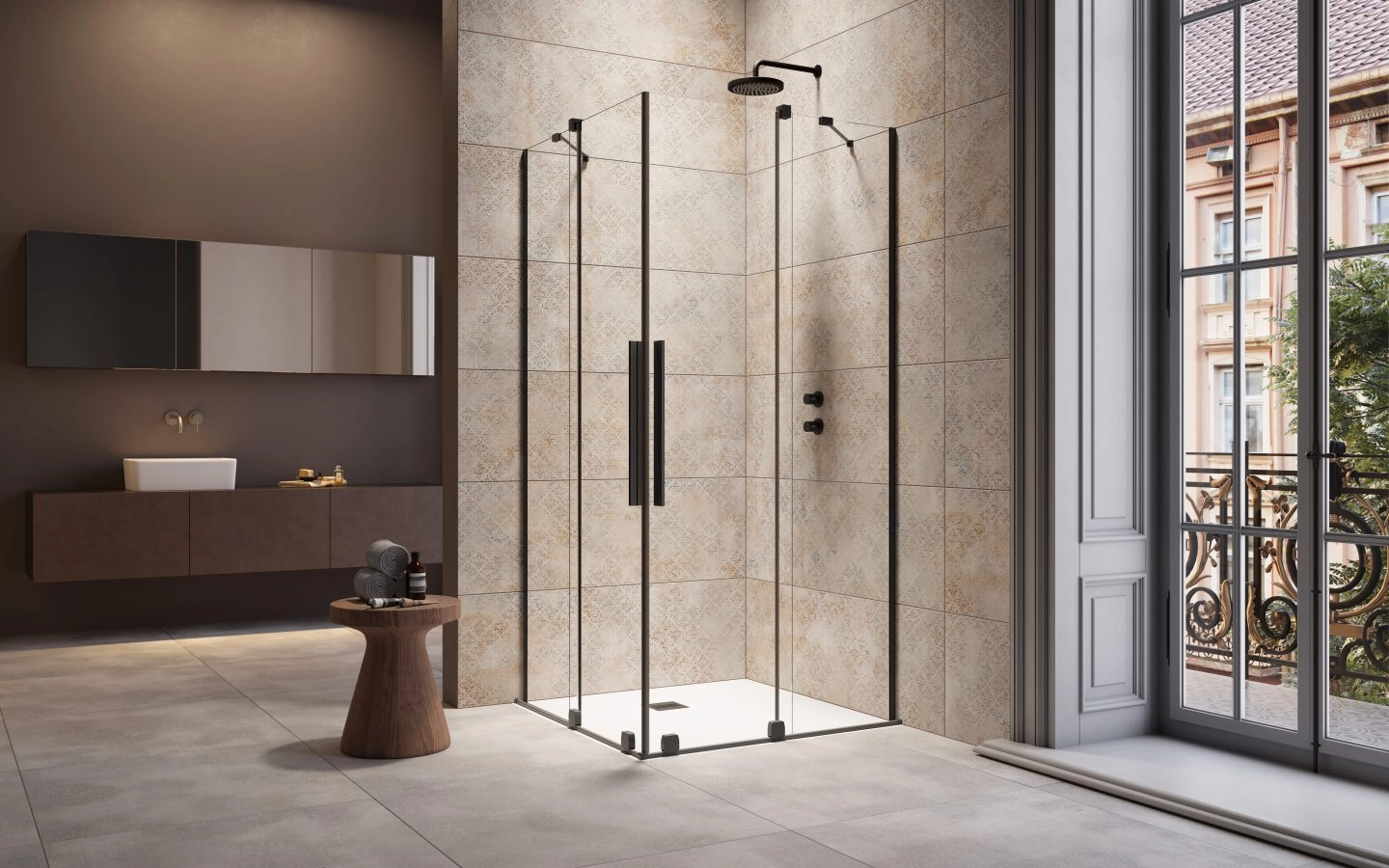 Cabina dus Radaway Furo Black KDD 90x100 h=200