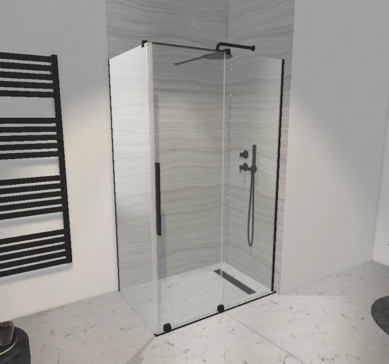 Cabina dus Radaway Furo Black KDJ 120x100 h=200 Dreapta