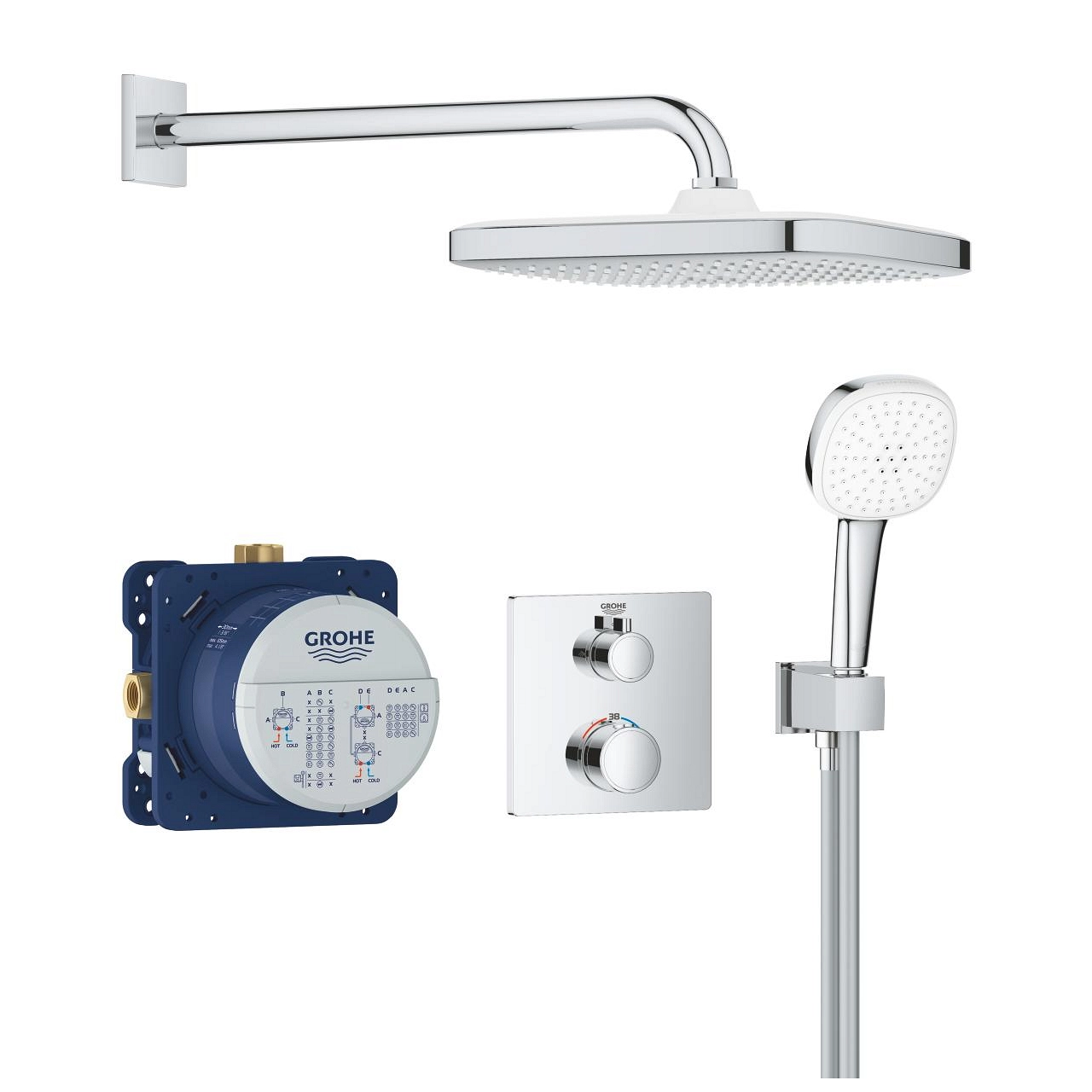 Душевой комплект термостатический Grohe GRT Cube 250